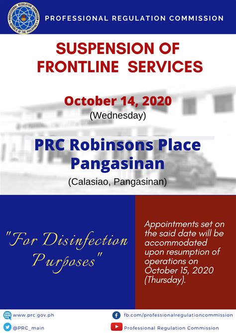 Suspension of Frontline Services in PRC.